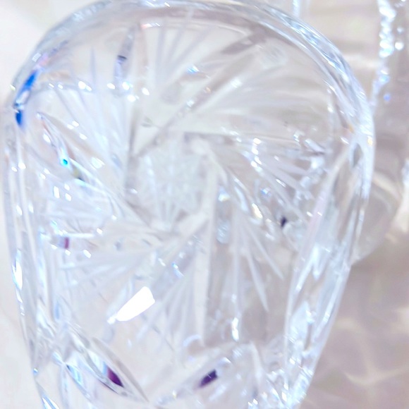 Style American Brilliant Cut Pitcher Hobs Stars and Pin Wheels 7” Tall. A1674. - Picture 2 of 8